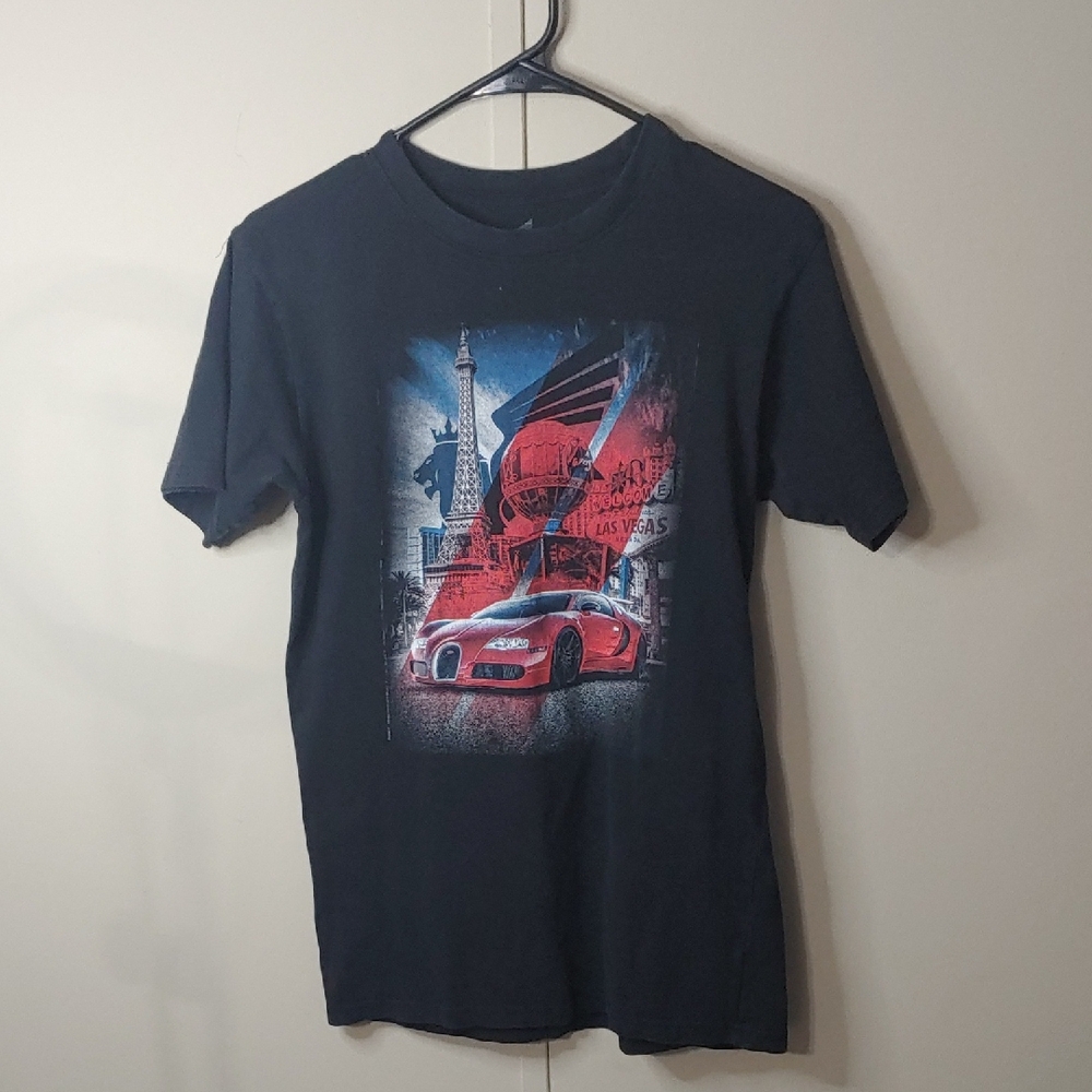 Royalty Bugati T-Shirt Las Vegas Black Graphic Tee Unisex Size Small